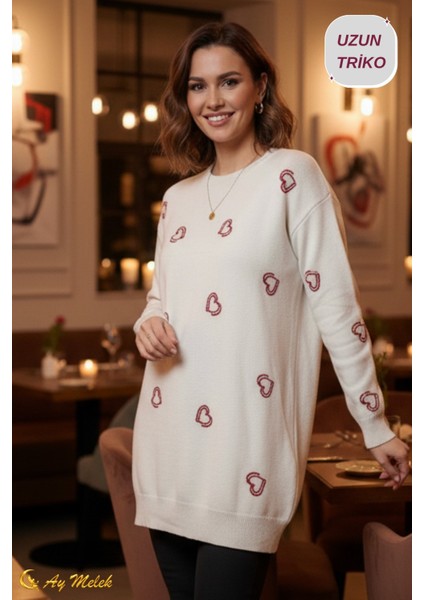 Kadın Triko Kazak Yumuşak Dokulu Bisiklet Yaka Kazak