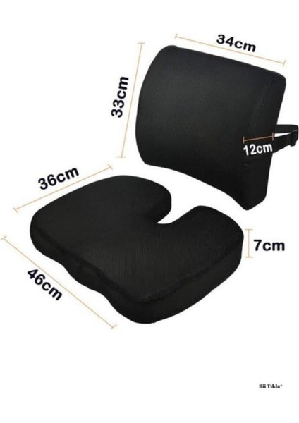 Visco 2'li Takım, Ortopedik Bel ve Sırt Yastığı, Konfor ve Destek