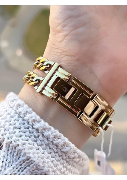 Çelik Kasa & Kordon Kararma ve Renk Atma Yapmaz Kadın Kol Saati+Bileklik JG04244.3 fırsatları