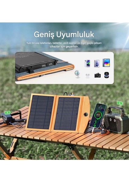 10W Katlanabilir Güneş Enerjili Powerbank – Hızlı Şarj, 10.000 Mah, Kamp ve Seyahat Için Ideal modelleri