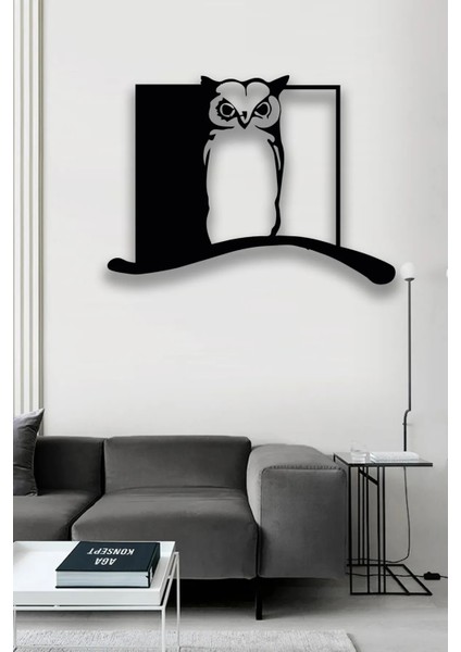 Duvar Dekorasyonu Mdf Baykuş Siyah Beyaz 35X50CM Dekor Tablo