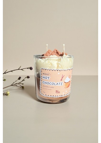 Kremalı Sıcak Çikolata Soya Mum – Çikolata Kahve Kokulu El Yapımı modelleri