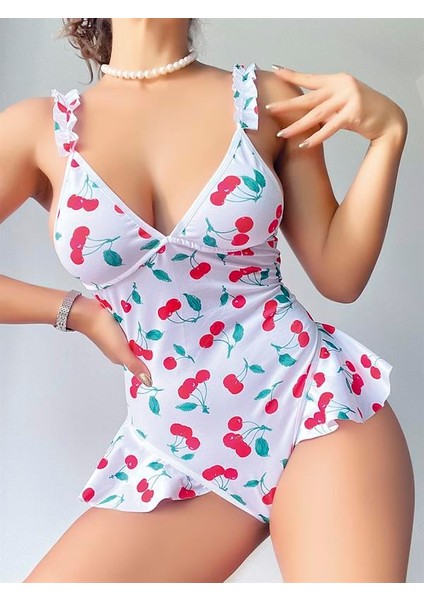 Özel Tasarım Vışne Desenlı Fantezı Body modelleri