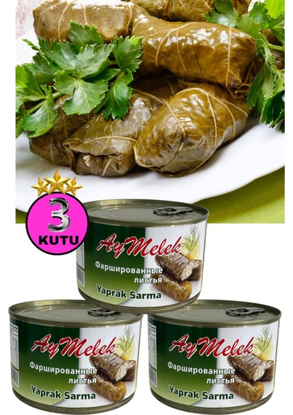 Yaprak Sarma (3 Kutu) Yerli Üretim 400 gr Doğal Besin Deposu Hazır Yemek