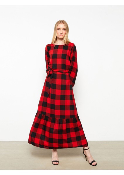 Yeni Sezon Bisiklet Yaka Ekose Uzun Kollu Gabardin Kadın Gömlek Elbise fiyatları