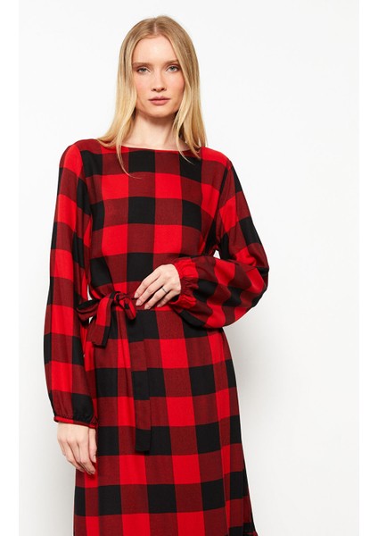 Yeni Sezon Bisiklet Yaka Ekose Uzun Kollu Gabardin Kadın Gömlek Elbise modelleri