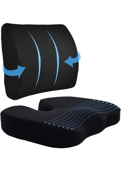 Visko Rahat Ofis Koltuğu Oturma ve Yaslanma Yastığı Seti