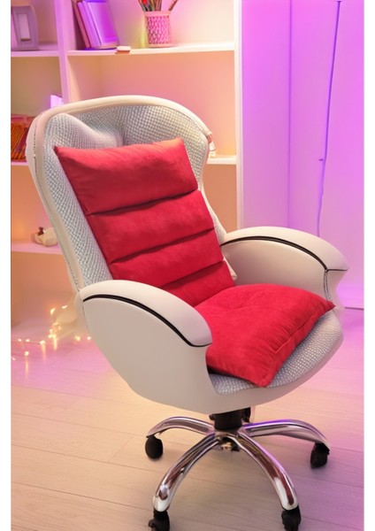 Kırmızı Renk Ortopedik Ofis ve Misafir Koltuğu Minderi