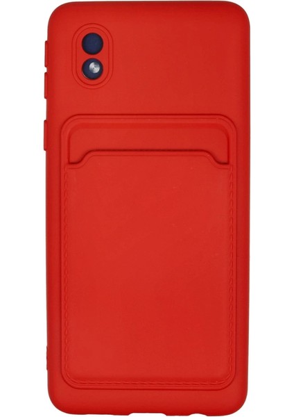 Samsung Galaxy A01 Core Kılıf Kelvin Kartvizitli Silikon - Kırmızı