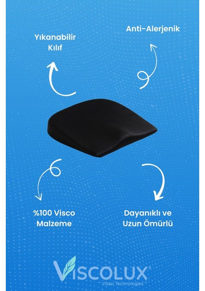 Ortopedik Visco Minder, Ofis ve Araba Için Füme Renk 44X36X9 cm fiyatları