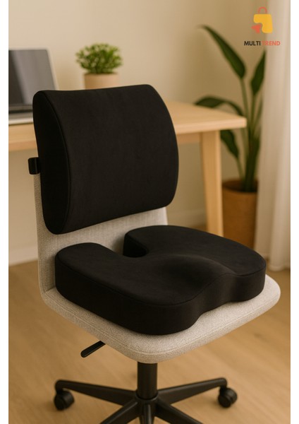 Konforlu Ortopedik Visco Araç ve Ofis Oturma Minderi Seti (2'li)