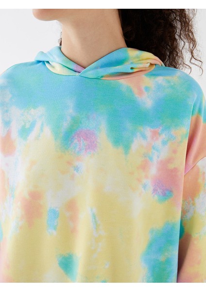 Yeni Sezon Kapüşonlu Desenli Uzun Kollu Oversize Kadın Pijama Üstü fırsatları