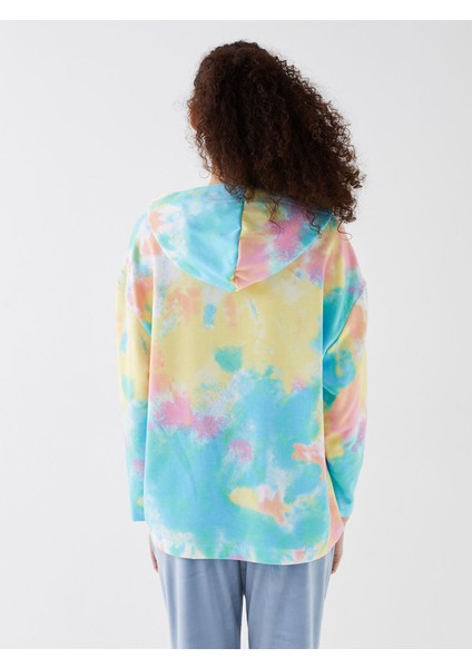 Yeni Sezon Kapüşonlu Desenli Uzun Kollu Oversize Kadın Pijama Üstü indirimleri