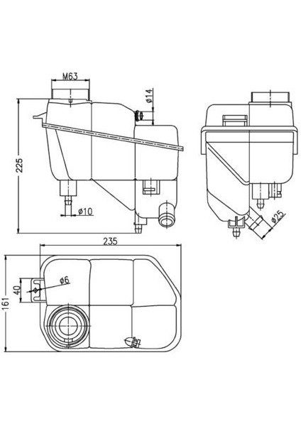 CRT202000S Radyator Yedek Su Deposu Mercedes C219 W211 S211 A2115000049