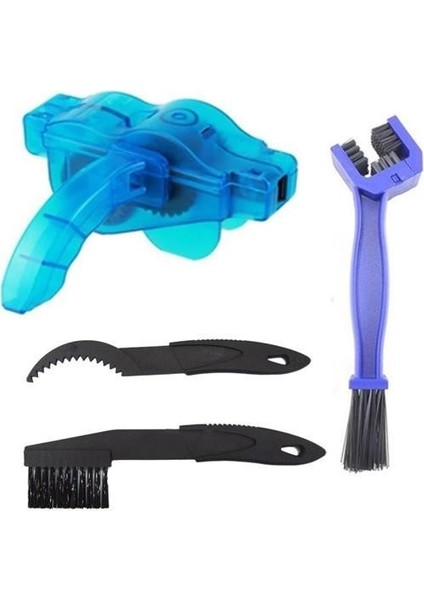 Jetsepet® Bisiklet Zincir Dişlisi Koruyucu Pas Sökücü Temizleme Fırçası Aparatı Bakım Seti 4 Parça