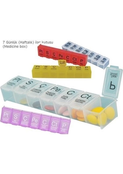 Buffer® Haftalık Günlük Tıbbi Saklama Kutusu 7 Günlük Tıbbi Malzeme Saklama Kabı