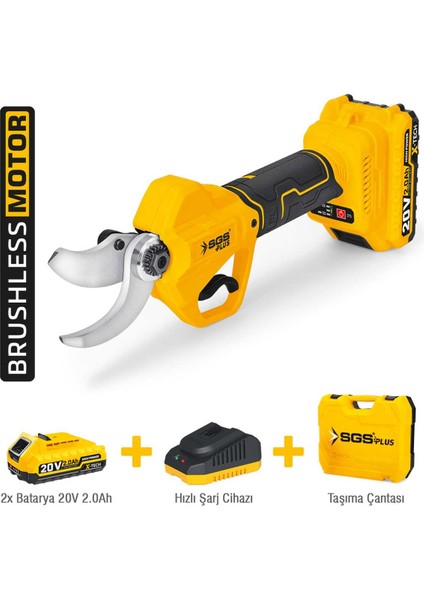 Akülü Bağ Budama Makası 20V 2*2.0 Ah (Kömürsüz Motor) indirimleri