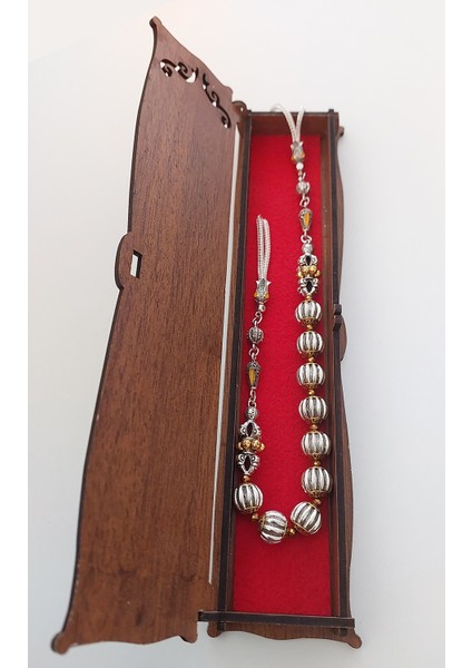 Usta Işi Pirinç Işlemeli ve Doğal Taşlı Zamak Zaza Tesbih - Özel Tasarım