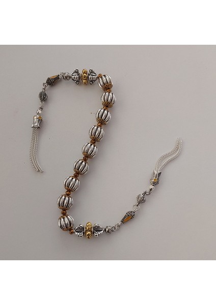 Usta Işi Pirinç Işlemeli ve Doğal Taşlı Zamak Zaza Tesbih - Özel Tasarım fiyatları