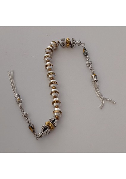 Usta Işi Pirinç Işlemeli ve Doğal Taşlı Zamak Zaza Tesbih - Özel Tasarım fiyatları