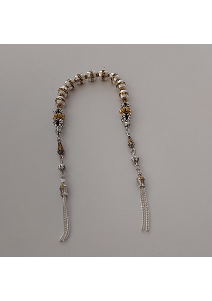 Usta Işi Pirinç Işlemeli ve Doğal Taşlı Zamak Zaza Tesbih - Özel Tasarım modelleri