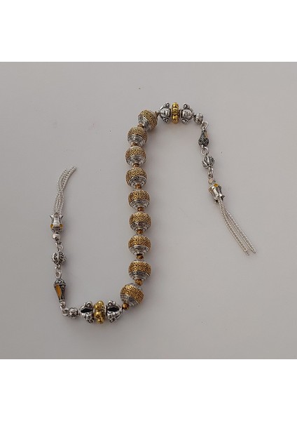 Usta Işi Pirinç Işlemeli ve Doğal Taşlı Zamak Zaza Tesbih - Özel Tasarım fiyatları