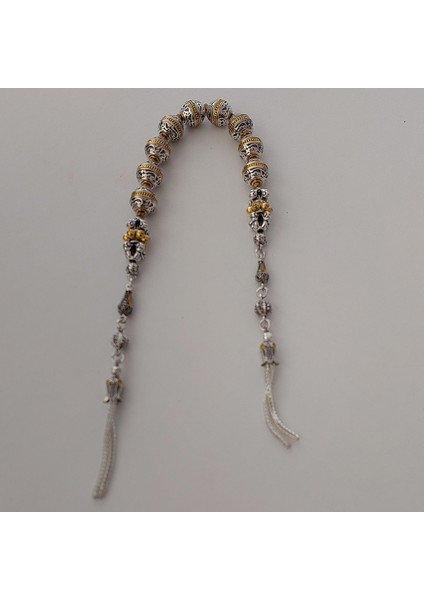 Usta Işi Pirinç Işlemeli ve Doğal Taşlı Zamak Zaza Tesbih - Özel Tasarım modelleri