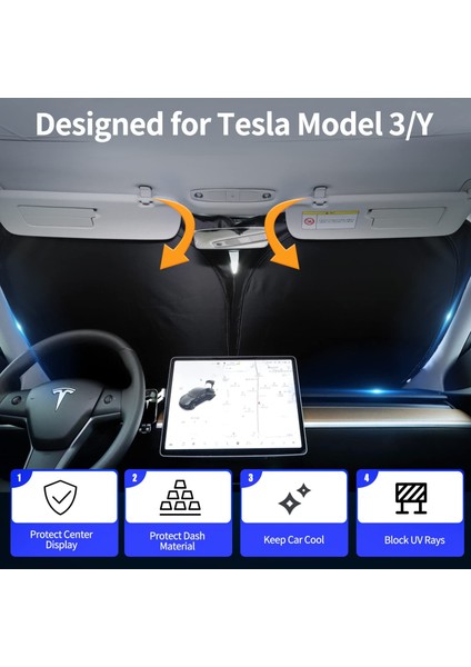 Tesla Model 3/y /jupiter Katlanabilir Ön Cam Güneşlik Koruma Perdesi fiyatları