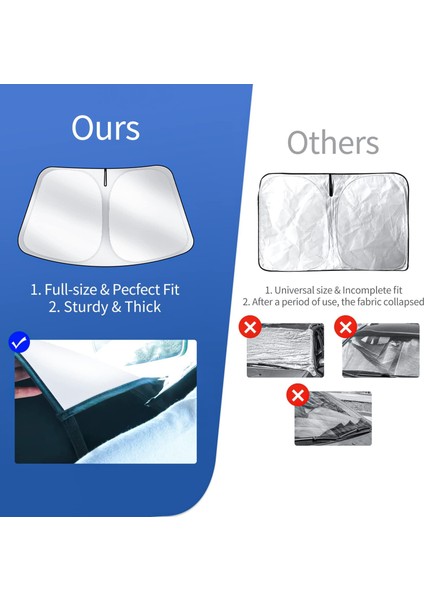 Tesla Model 3/y /jupiter Katlanabilir Ön Cam Güneşlik Koruma Perdesi modelleri