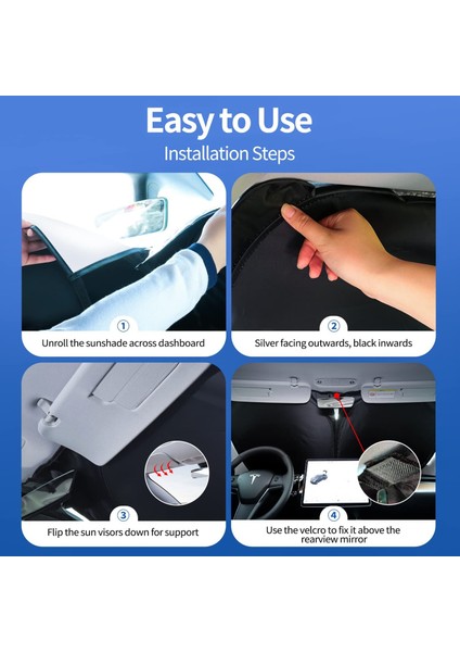 Tesla Model 3/y /jupiter Katlanabilir Ön Cam Güneşlik Koruma Perdesi fırsatları