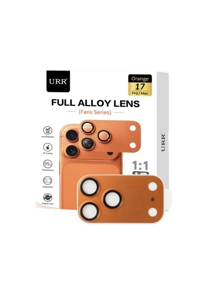 Apple iPhone 17 Pro Max Fans Series Full Alloy Kamera Lens Koruyucu - Turuncu fiyatları