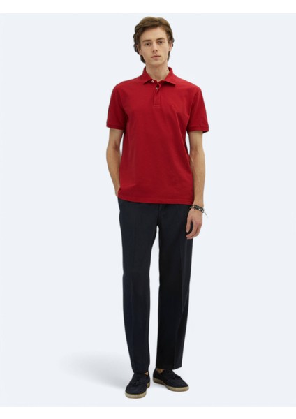 Kırmızı Düz Polo Yaka %100 Pamuk T-Shirt modelleri