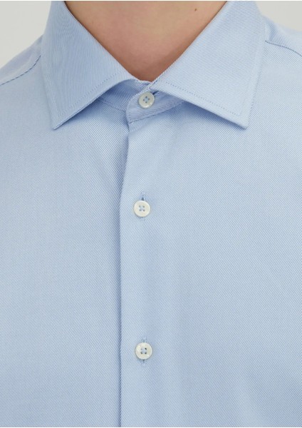 Koyu Mavi Regular Fit Dokuma Klasik %100 Pamuk Gömlek indirimleri