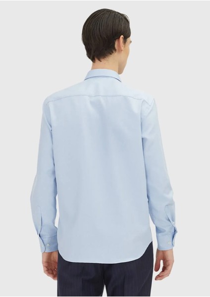 Koyu Mavi Regular Fit Dokuma Klasik %100 Pamuk Gömlek