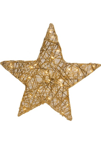 Yapay Noel Dekoru 45 cm Büyük LED Işıklı Altın Yıldızlı Noel Dekorasyonu Yılbaşı Süsü Yılbaşı Hediyeleri