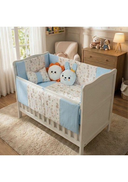 Park Yatak Bebek Uyku Seti Nevresim Takımı 70x110 Bunny Mavi