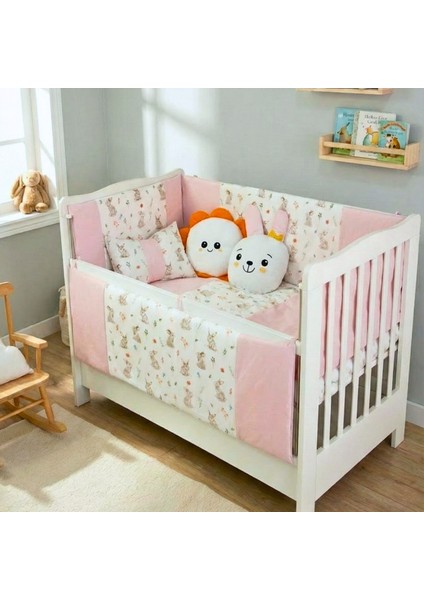 Bebek Uyku Seti Nevresim Takımı 60x120 Bunny Pembe