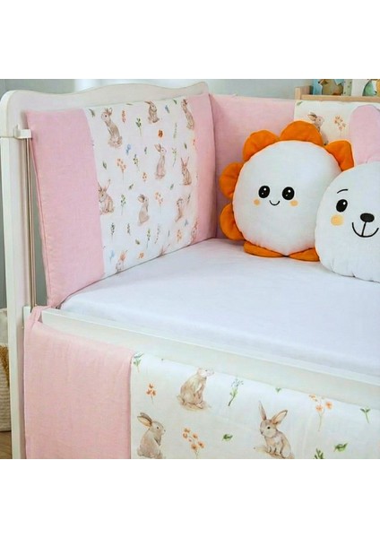 Bebek Uyku Seti Nevresim Takımı 60x120 Bunny Pembe fırsatları