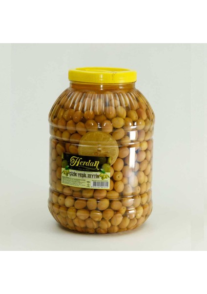 Jumbo Çizik Yeşil Zeytin 5 Lt Pet Kavanoz (Net 3,5 Kg)