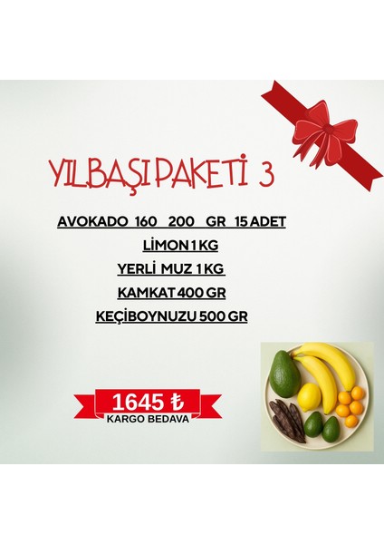 Yılbaşı Meyve Paketi 3 Avokado Vetaze Meyveler