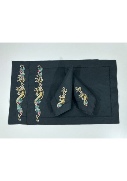 Art Nouveu Renne 2 Kişilik - Amerikan Servis ve Peçeteden Oluşan 4’lü Set