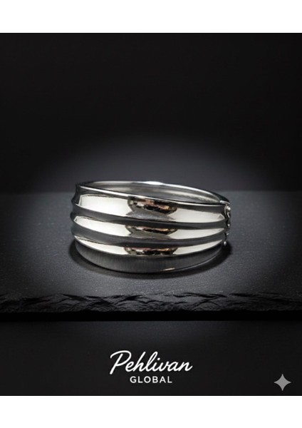 Çok Katmanlı Gümüş Renk Manşet Çelik Bileklik fiyatları