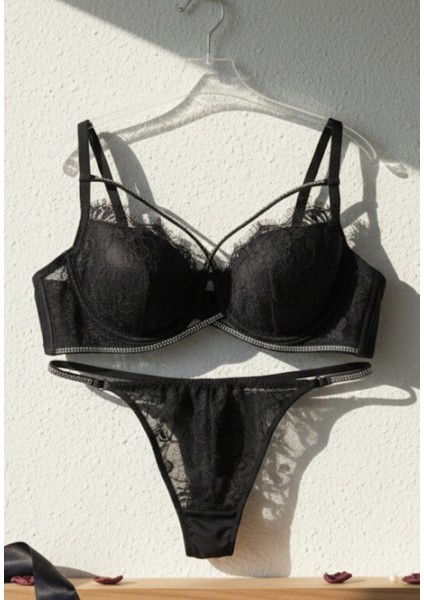 Siyah Fantezi Dantelli Telli Sütyen Külot Takımı fiyatları