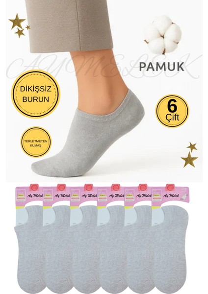 Kadın Kısa Çorap 6 Çift Pamuklu Penye Likralı Sneakers Görünmez Çorap modelleri