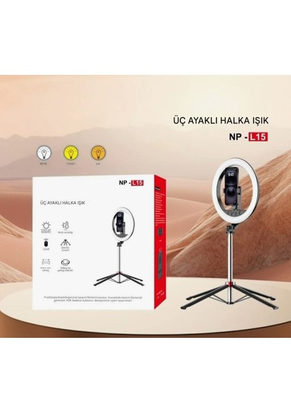 Selfie Çubuğu Taşınabilir 210 cm Tripod Selfie Işığı, Ayarlanabilir Yükseklik Uzaktan Kumandalı