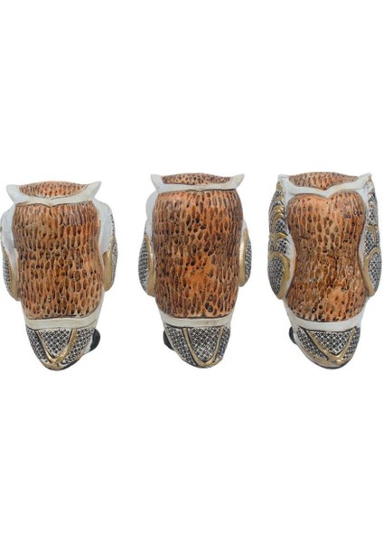 Feng Shui Görmedim Duymadım Bilmiyorum 3’lü Baykuş Biblo Seti 10 Cm. Dekoratif Ev & Ofis Hediyesi fırsatları