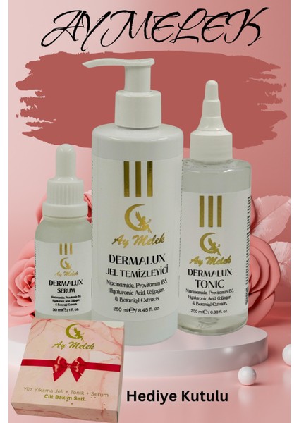 3\'lü Cilt Bakım Seti Aydınlatıcı ve Yaşlanma Lekeleri Karşıtı (Hediye Kutulu)