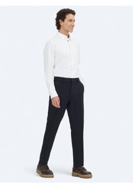 Lacivert Dokuma Jogging Fit Casual Pamuk Karışımlı Pantolon fiyatları