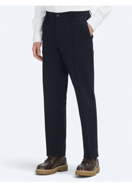 Lacivert Dokuma Jogging Fit Casual Pamuk Karışımlı Pantolon modelleri