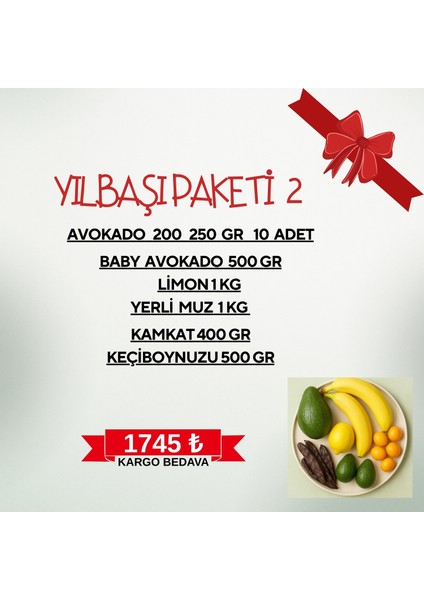 Yılbaşı Meyve Paketi 2 Avokado Vetaze Meyveler